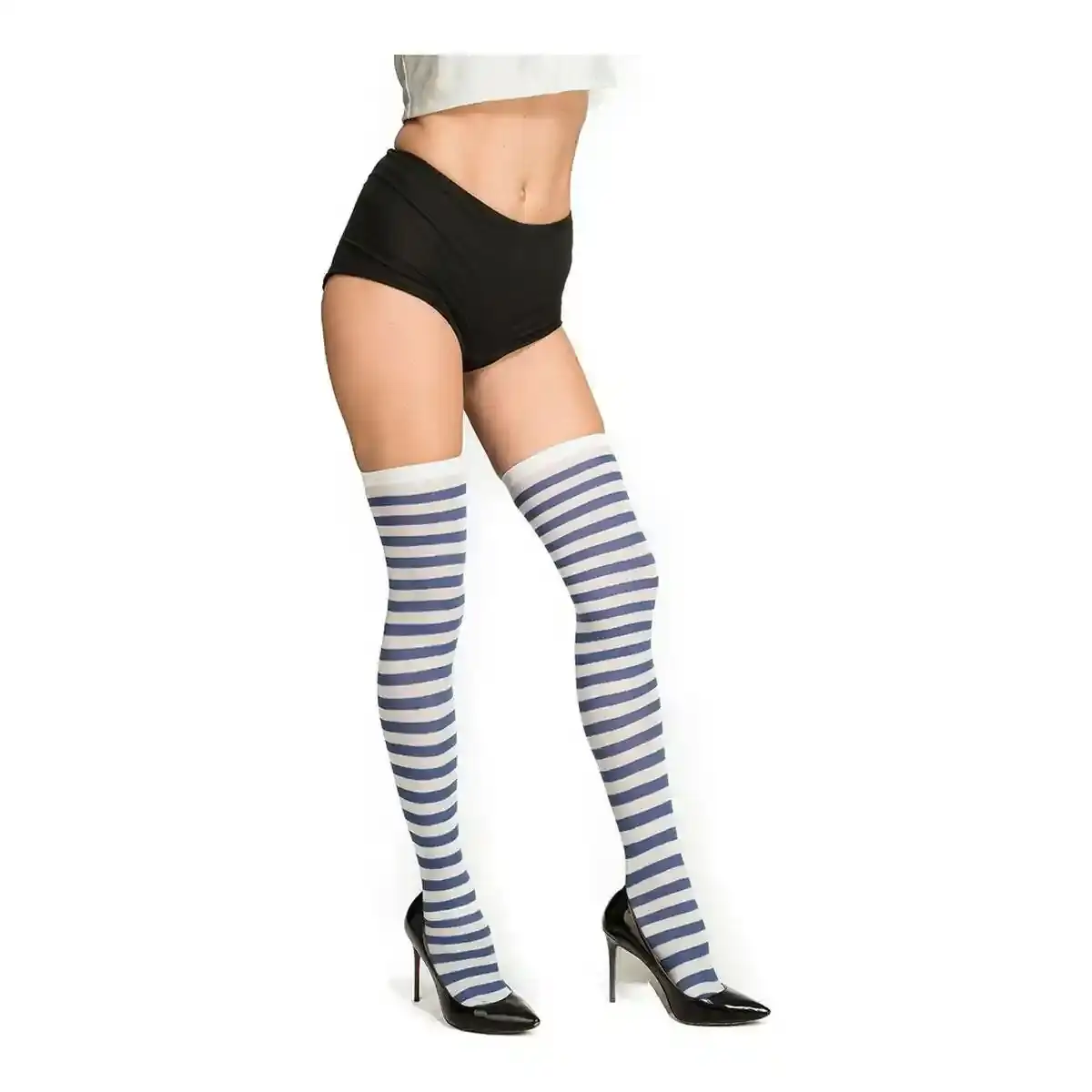 Bas de costume mon autre moi rayures bleu blanc taille unique _1121. Entrez dans l'Univers de DIAYTAR SENEGAL - Votre Destination de Shopping Complète. Découvrez des produits qui reflètent la diversité et la richesse culturelle du Sénégal, le tout à portée de clic.
