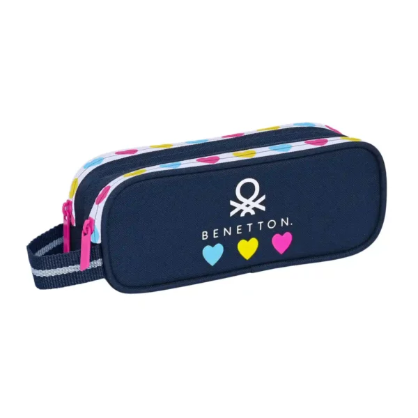 Double Cabas Benetton Love Bleu Marine (21 x 8 x 6 cm). SUPERDISCOUNT FRANCE