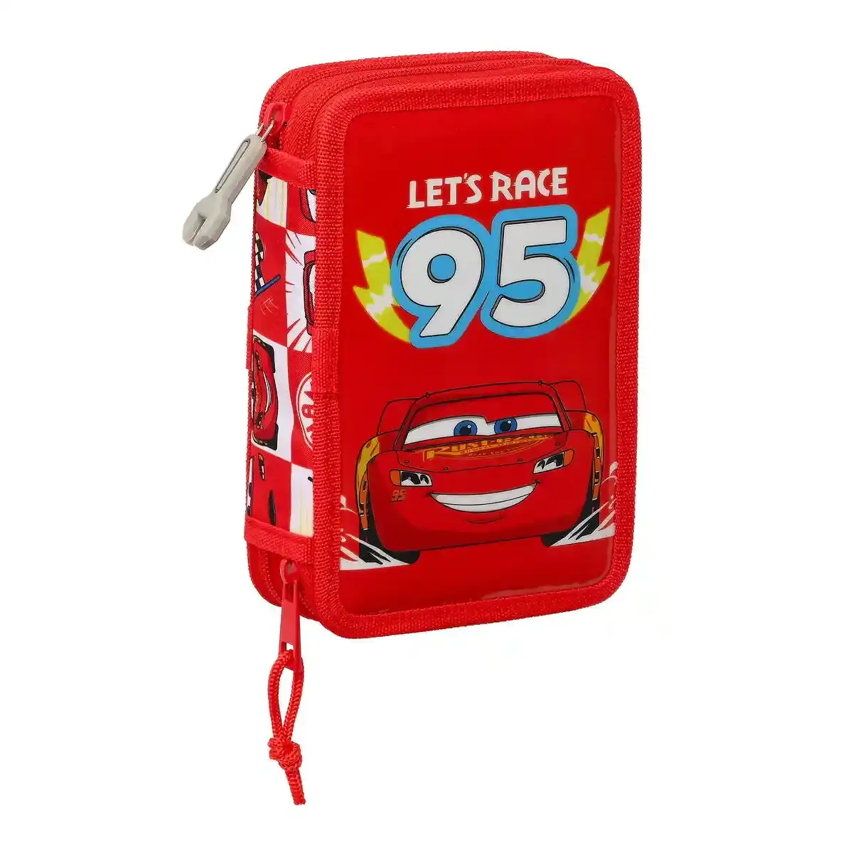Mallette scolaire avec accessoires Cars Let's race Rouge Blanc (12,5 x 19,5 x 4 cm) (28 pcs). SUPERDISCOUNT FRANCE