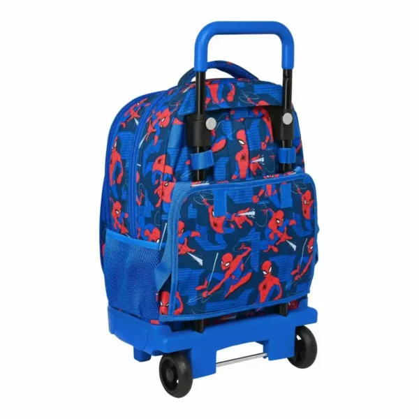 Sac à dos scolaire à roulettes Spiderman Great power Rouge Bleu (33 x 45 x 22 cm). SUPERDISCOUNT FRANCE