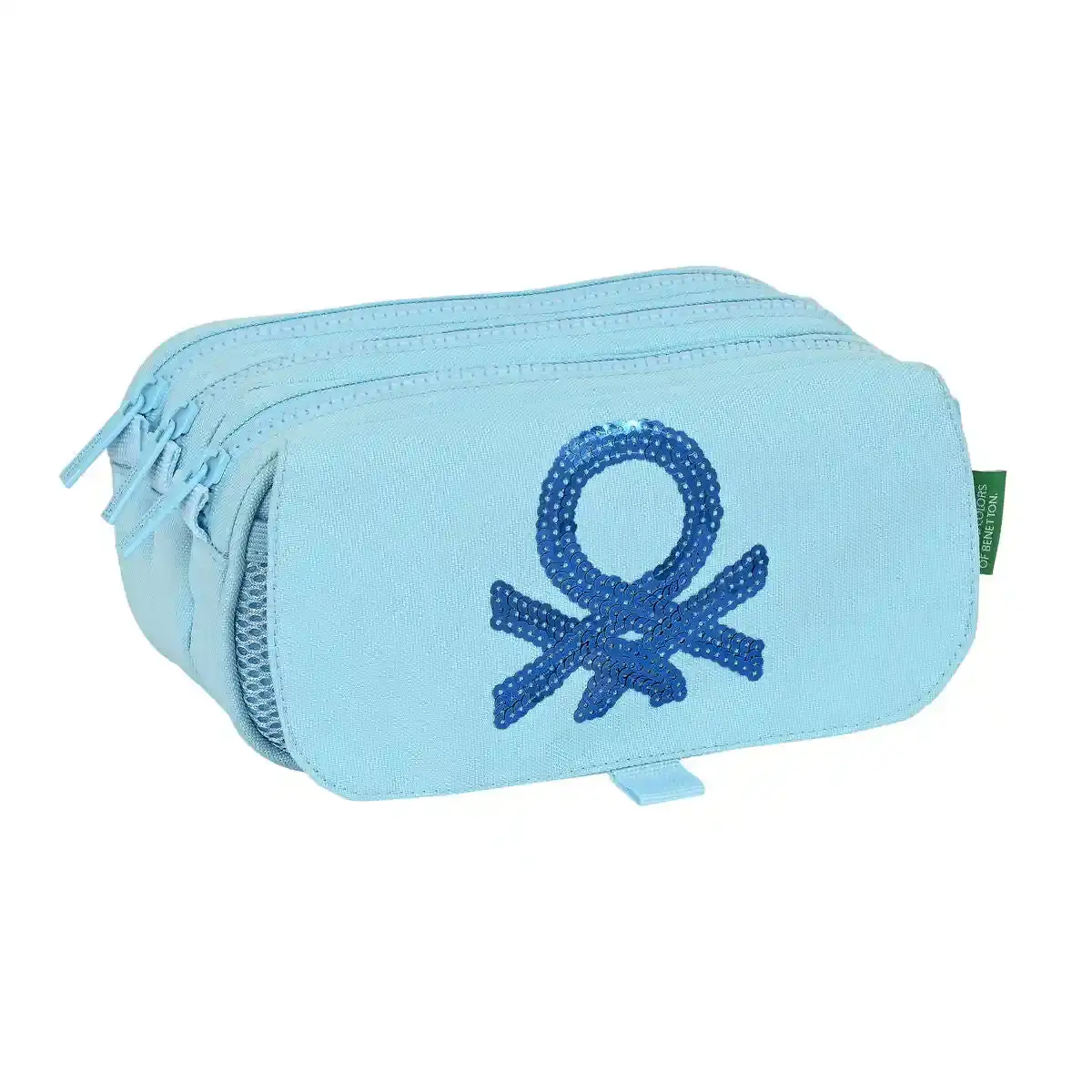 Triple Cabas Benetton Paillettes Bleu Clair (21,5 x 10 x 8 cm). SUPERDISCOUNT FRANCE