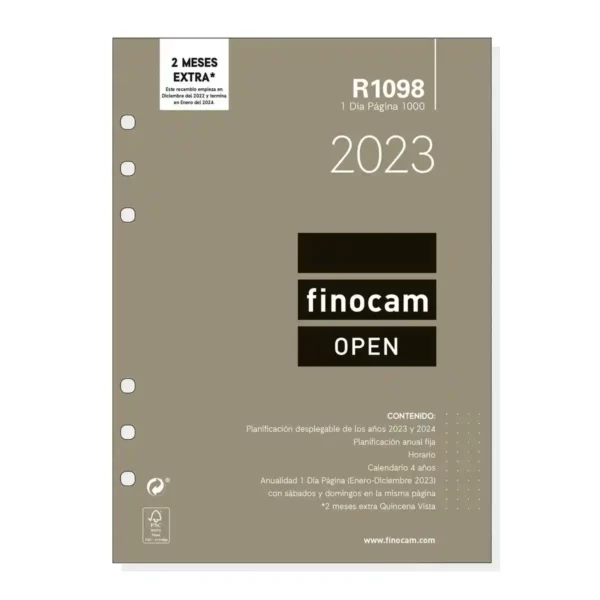 Agenda Finocam OPEN R1098 Remplacement 2023 (15,5 x 21,5 cm). SUPERDISCOUNT FRANCE