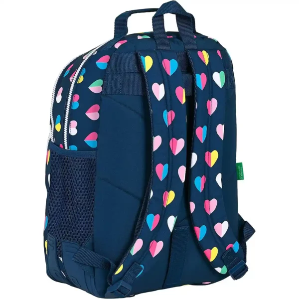 Cartable Benetton Corazones Multicolore Bleu Marine. SUPERDISCOUNT FRANCE