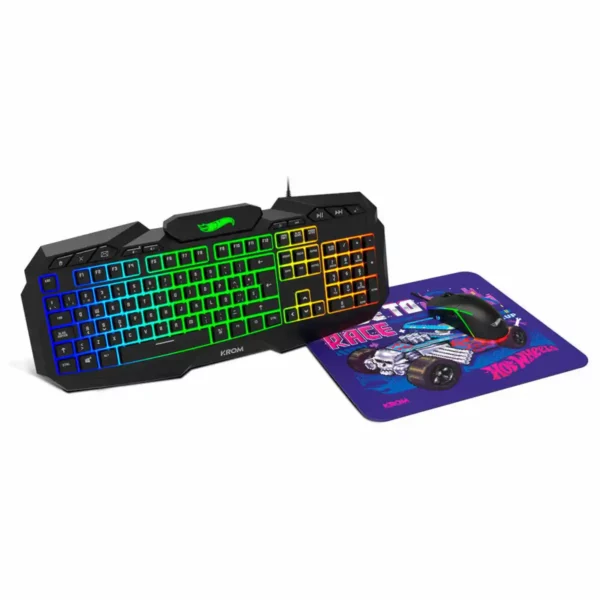 Clavier avec souris de jeu Krom HOTWHEELS. SUPERDISCOUNT FRANCE