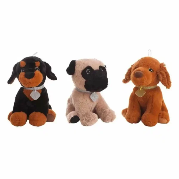 Peluche Chien 32 cm Noir Beige Marron Polyester Acrylique (32 cm). SUPERDISCOUNT FRANCE