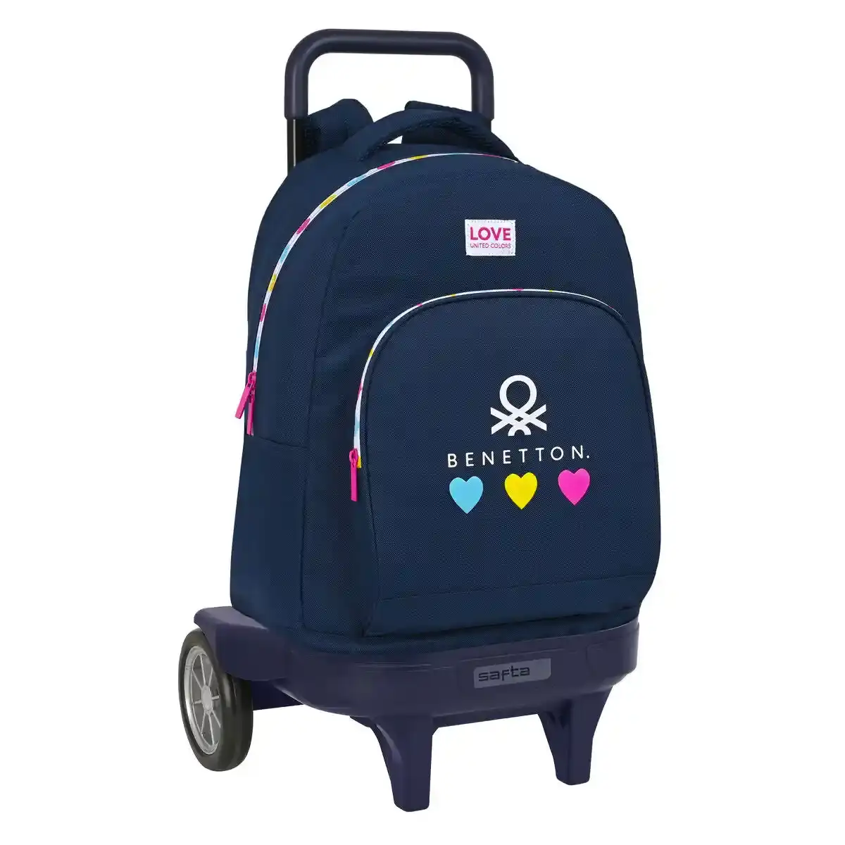 Sac à Dos Scolaire à Roulettes Benetton Love Bleu Marine (33 x 45 x 22 cm). SUPERDISCOUNT FRANCE