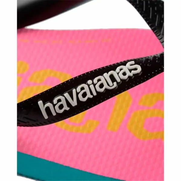 Tongs Femme Havaianas Top Logomania Bleu Rose. SUPERDISCOUNT FRANCE