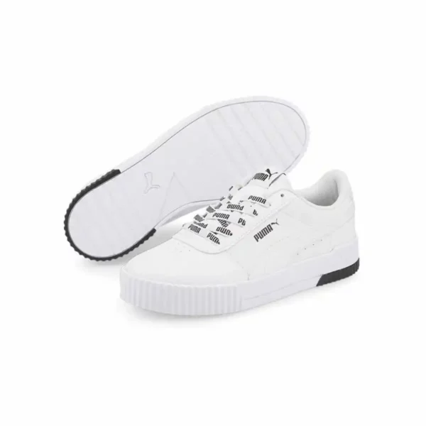 Baskets de sport pour femme Puma Carina Logomania Blanc. SUPERDISCOUNT FRANCE