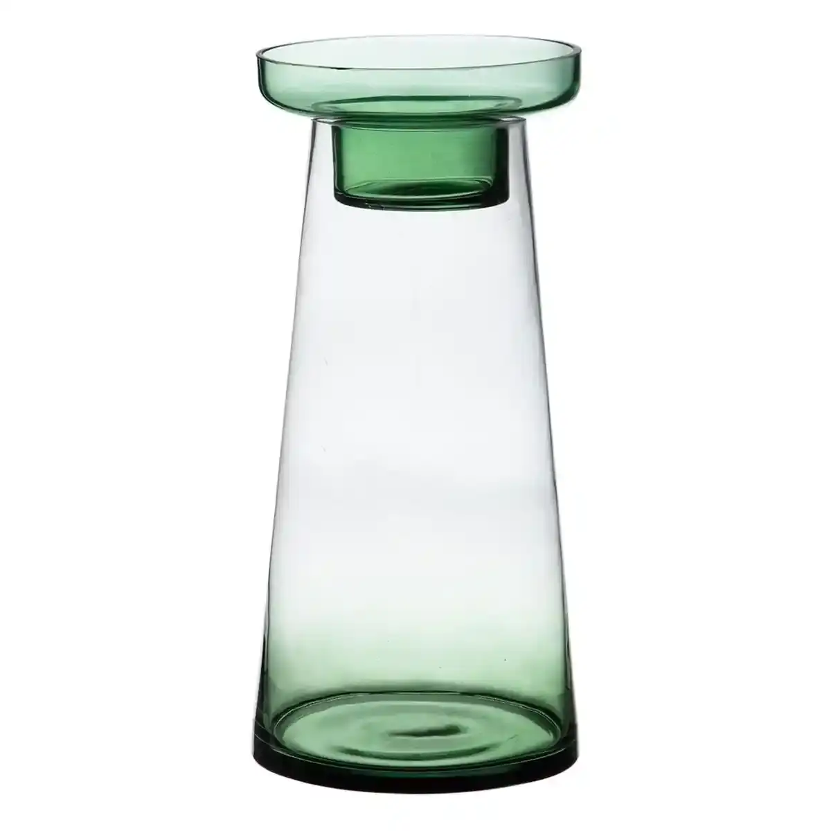 Bougeoir 16 5 x 16 5 x 35 cm verre vert_7061. DIAYTAR SENEGAL - L'Art de Choisir, l'Art de S'émerveiller. Explorez notre gamme de produits et laissez-vous émerveiller par des créations authentiques et des designs modernes.