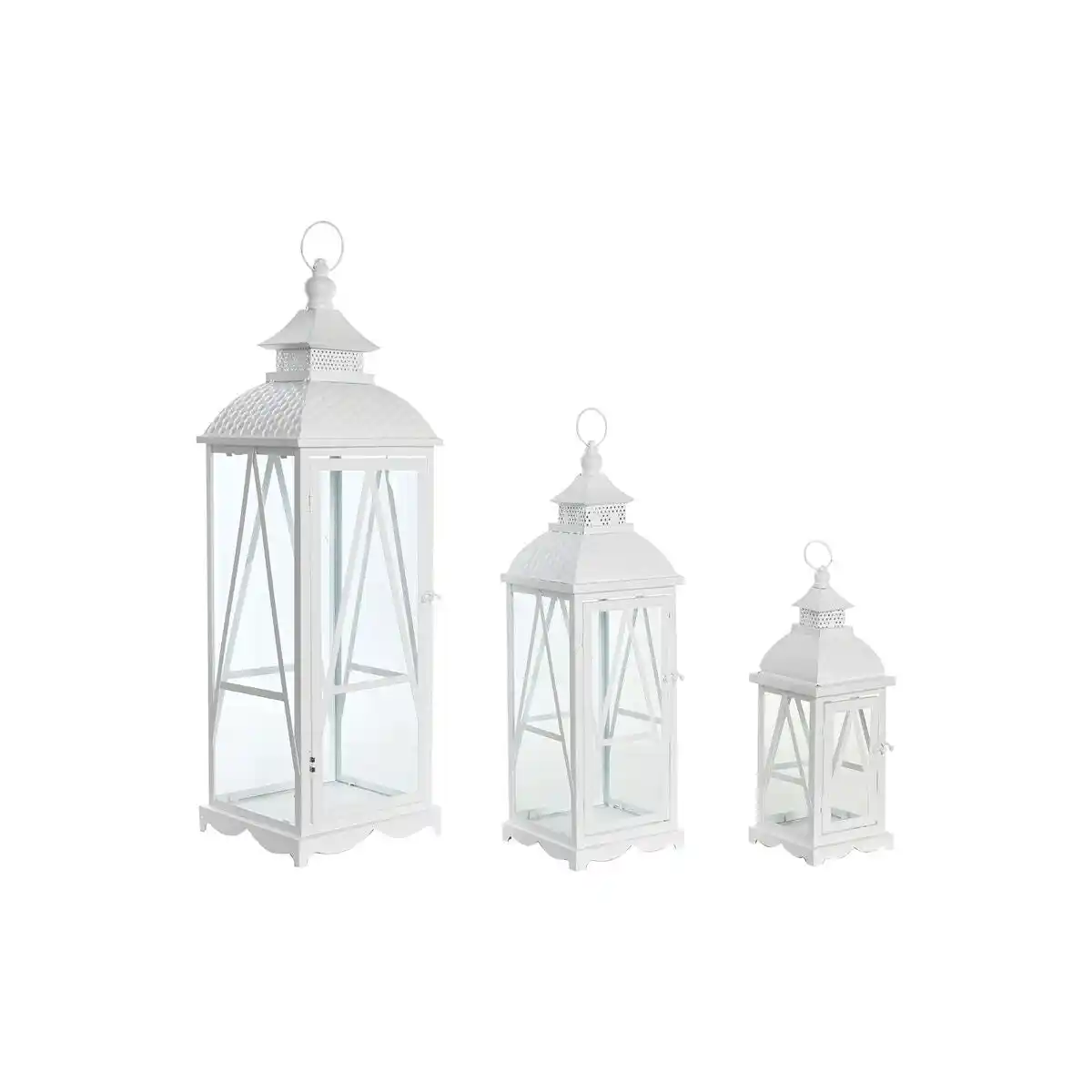 Lampadaire DKD Home Decor 22 x 22 x 75 cm Cristal Métal Blanc Shabby Chic. SUPERDISCOUNT FRANCE