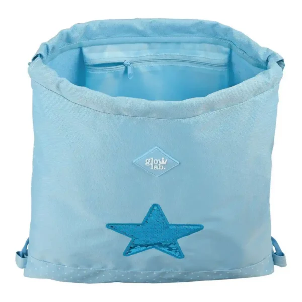 Sac à Dos à Cordes Star Glow Lab M196 Bleu Clair. SUPERDISCOUNT FRANCE