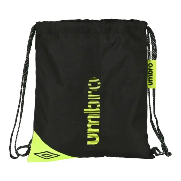 Sac à Dos à Cordes Umbro Essentials Black Lime (35 x 40 x 1 cm). SUPERDISCOUNT FRANCE