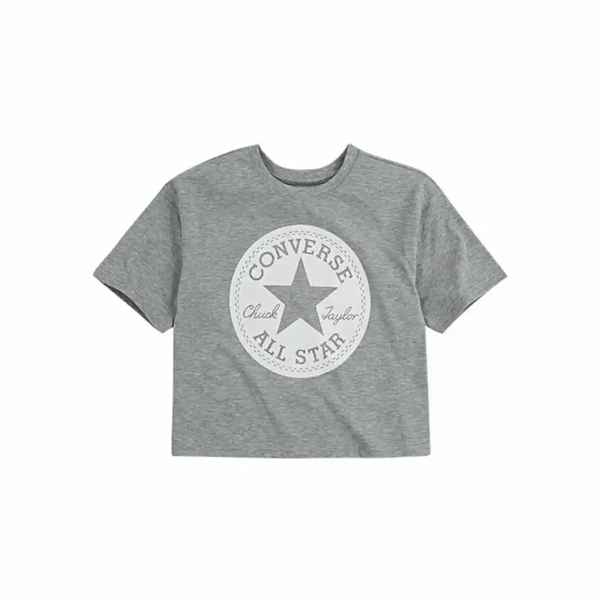 T-Shirt Manches Courtes Enfant Converse Chuck Patch Boxy Gris. SUPERDISCOUNT FRANCE