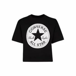 T-Shirt Manches Courtes Enfant Converse Chuck Patch Boxy Noir. SUPERDISCOUNT FRANCE