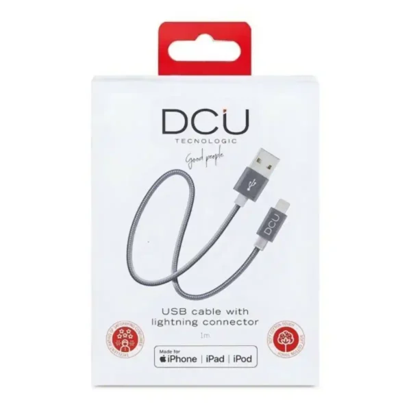 Câble chargeur USB DCU Lightning iPhone Gris 1 m. SUPERDISCOUNT FRANCE