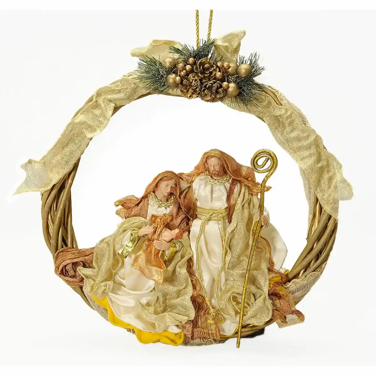 Couronne de l avent dkd home decor polyester 30 x 5 x 30 cm _5586. Entrez dans l'Univers de DIAYTAR SENEGAL - Où Chaque Produit est une Découverte. Explorez notre gamme variée et trouvez des articles qui vous surprennent et vous inspirent.