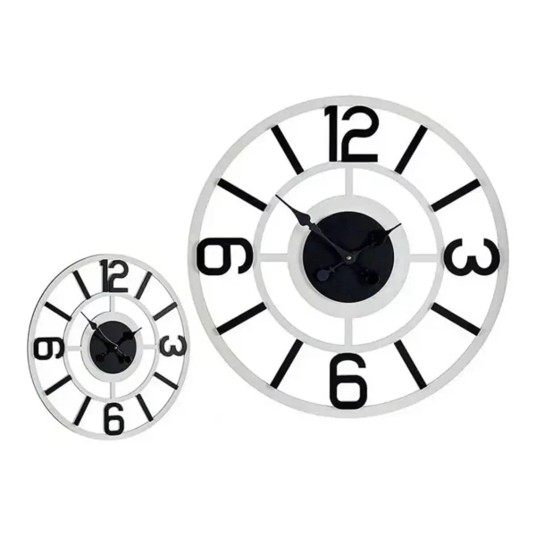 Horloge murale blanc noir metal mdf 60 x 3 5 x 60 cm _4804. DIAYTAR SENEGAL - Votre Destination Shopping Incontournable. Parcourez nos rayons virtuels et trouvez des articles qui répondent à tous vos besoins, du quotidien à l'exceptionnel.