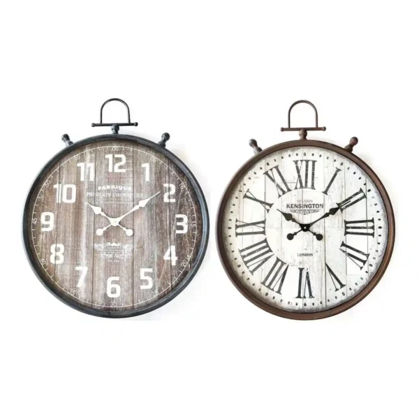 Horloge murale dkd home decor 60 x 6 x 75 cm cristal blanc gris fonce fer mdf bois 2 unites _8807. DIAYTAR SENEGAL - L'Art de Vivre l'Excellence au Quotidien. Explorez notre gamme et choisissez des produits qui ajoutent une note de prestige à votre vie.