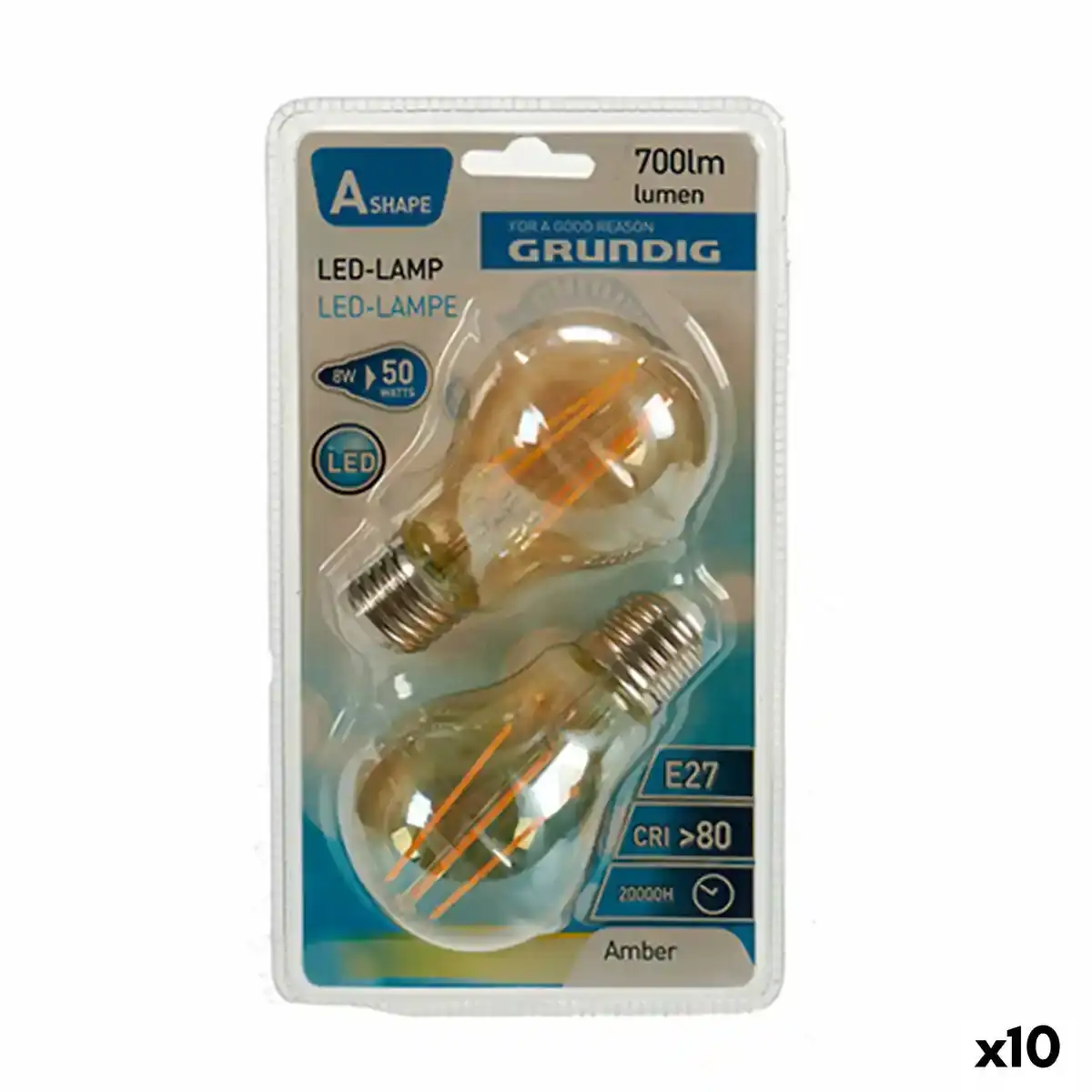 Lampe led grundig 8 w 2300 k e27 ambre 700 lm 10unites 6 x 10 x 6 cm _7539. DIAYTAR SENEGAL - L'Artisanat à Portée de Clic. Découvrez notre boutique en ligne pour trouver des produits uniques qui célèbrent la créativité et l'artisanat sénégalais.