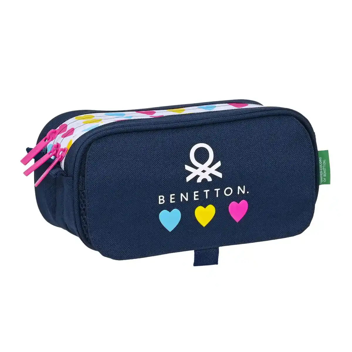 Triple Cabas Benetton Love Bleu Marine (21,5 x 10 x 8 cm). SUPERDISCOUNT FRANCE