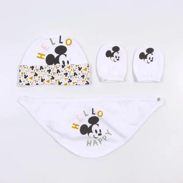 Ensemble de vêtements Mickey Mouse 4 pièces Blanc (1 mois). SUPERDISCOUNT FRANCE