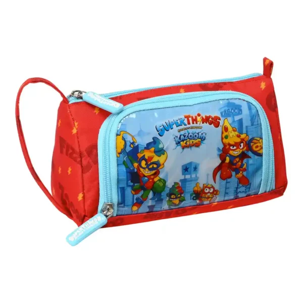 Mallette Scolaire SuperThings Kazoom Kids Rouge Bleu Clair (20 x 11 x 8,5 cm) (32 Pièces). SUPERDISCOUNT FRANCE