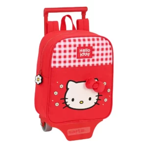Sac à dos scolaire à roulettes Hello Kitty Spring Red (22 x 27 x 10 cm). SUPERDISCOUNT FRANCE