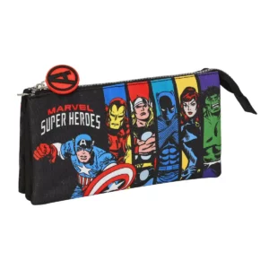 Triple Carry-all The Avengers Super héros Noir (22 x 12 x 3 cm). SUPERDISCOUNT FRANCE