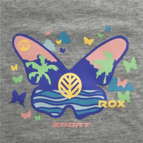 T-shirt manches courtes enfant Rox Butterfly Gris clair. SUPERDISCOUNT FRANCE