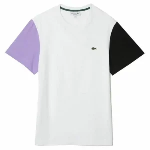 T-shirt manches courtes Homme Lacoste Colorblock Blanc. SUPERDISCOUNT FRANCE