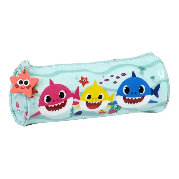 Trousse d'école cylindrique Baby Shark Beach Day Bleu clair (20 x 7 x 7 cm). SUPERDISCOUNT FRANCE