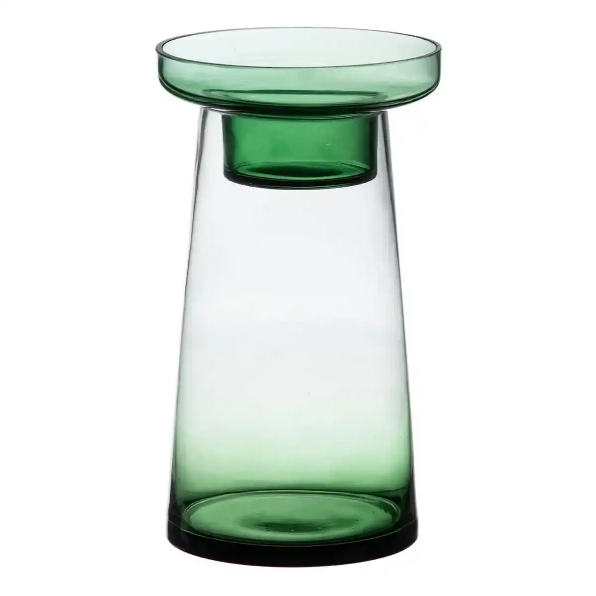 Bougeoir 16 5 x 16 5 x 28 5 cm verre vert_5070. DIAYTAR SENEGAL - Où la Tradition Renouvelée Rencontre l'Innovation. Explorez notre gamme de produits qui fusionnent l'héritage culturel avec les besoins contemporains.