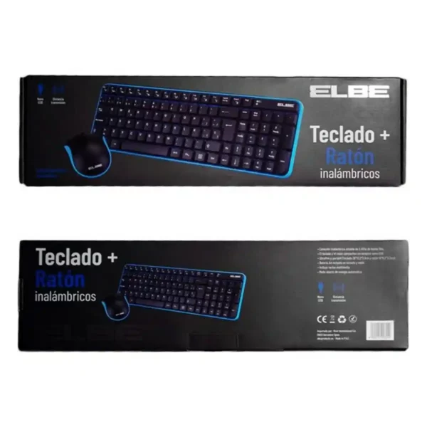 Clavier et souris sans fil ELBE PTR-101 Noir. SUPERDISCOUNT FRANCE