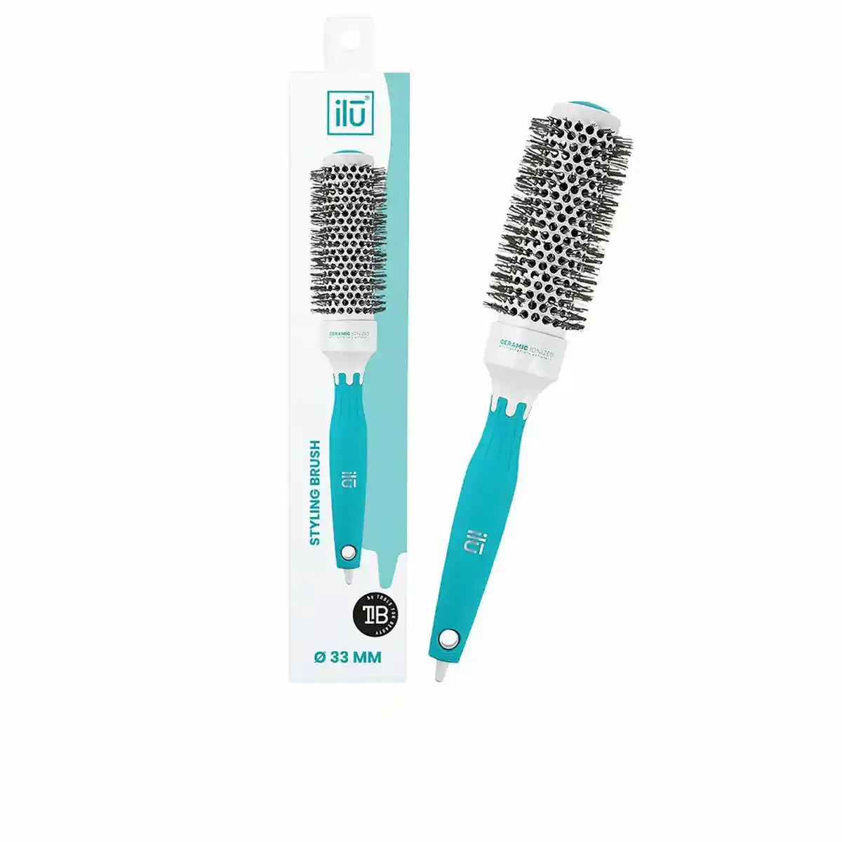 Pinceau coiffant ilu ceramique bleu o 33 mm_7032. DIAYTAR SENEGAL - Votre Pass vers la Découverte. Explorez notre boutique en ligne et plongez dans un voyage à travers des produits authentiques et contemporains, tous réunis sous un même toit.