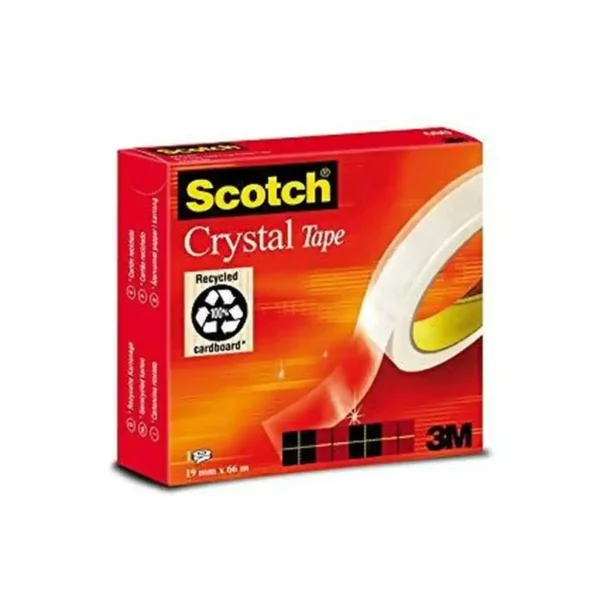 Ruban Adhésif Scotch Crystal Transparent 19 mm x 66 m (12 Unités). SUPERDISCOUNT FRANCE