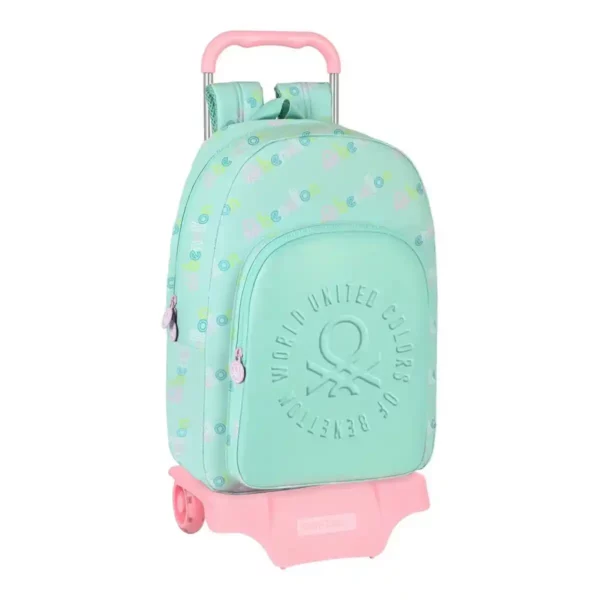 Sac à dos scolaire à roulettes Benetton World Mint (30 x 46 x 14 cm). SUPERDISCOUNT FRANCE