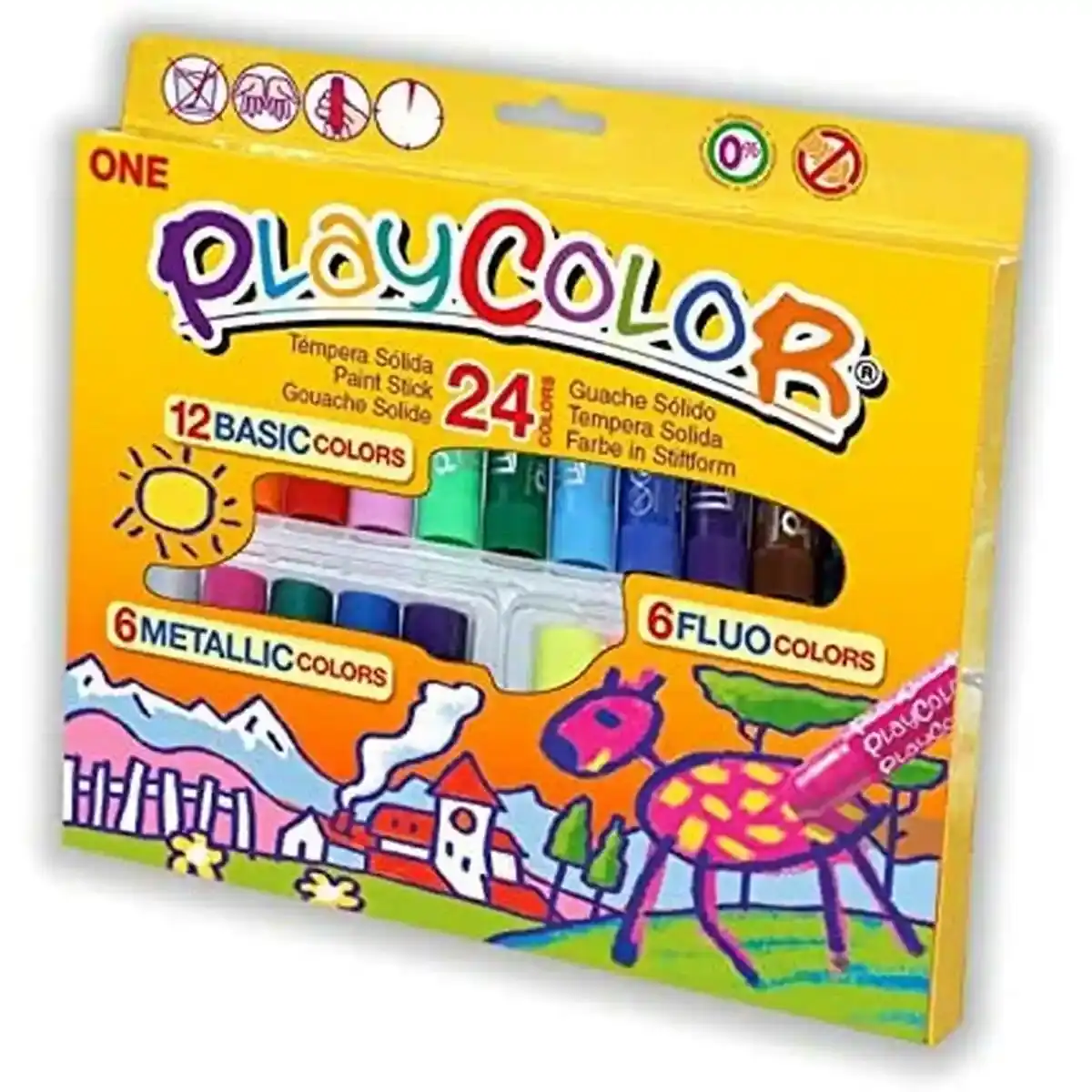 Set de peinture PLAYCOLOR Basic Metallic Fluor Multicolore 24 Pièces. SUPERDISCOUNT FRANCE