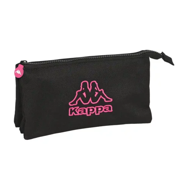 Triple Cabas Kappa Noir et rose Noir (22 x 12 x 3 cm). SUPERDISCOUNT FRANCE