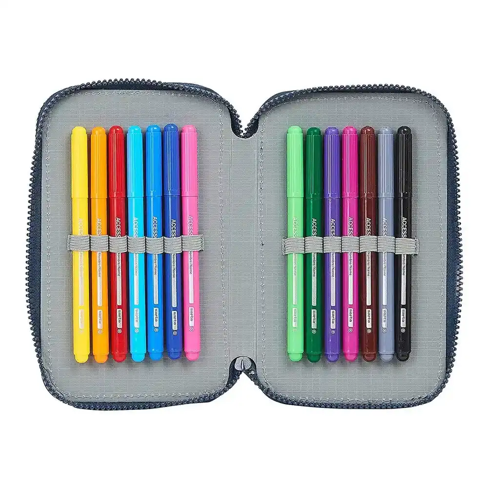 Trousse triple blackfit8 retro bleu marine 28 pcs _9485. DIAYTAR SENEGAL - Où Chaque Produit est une Histoire à Raconter. Découvrez notre sélection de produits qui vous permettent de créer votre propre récit à travers vos achats.