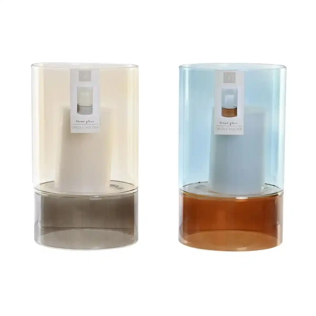 Bougeoir dkd home decor cristal bicolore cire 13 x 13 x 21 cm 2 unites _6591. DIAYTAR SENEGAL - Où Votre Shopping Prend Vie. Explorez notre boutique en ligne pour trouver des articles qui vous ressemblent et qui ajoutent de l'éclat à votre quotidien.
