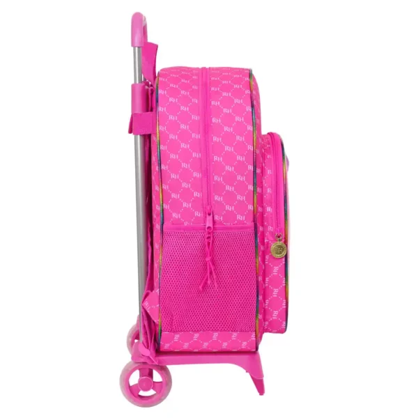 Sac à dos scolaire à roulettes Rainbow High Fuchsia 14 L. SUPERDISCOUNT FRANCE