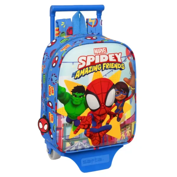 Sac à dos scolaire à roulettes Spiderman Team up Bleu (22 x 27 x 10 cm). SUPERDISCOUNT FRANCE