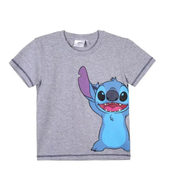 T-shirt manches courtes enfant Stitch Gris. SUPERDISCOUNT FRANCE