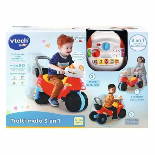 Tricycle Vtech Baby Trotti Moto 3 en 1 (FR). SUPERDISCOUNT FRANCE