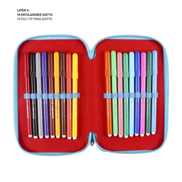 Trousse Triple Mickey Mouse 43 Pièces Rouge (12 x 19,5 x 6,5 cm). SUPERDISCOUNT FRANCE