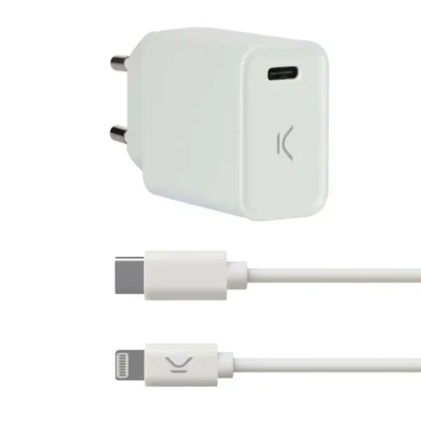 Chargeur Usb Iphone KSIX Compatible Apple Blanc. SUPERDISCOUNT FRANCE