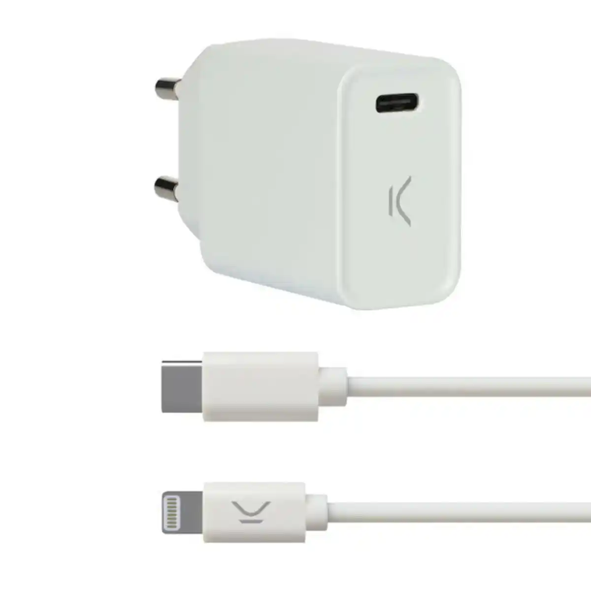 Chargeur Usb Iphone KSIX Compatible Apple Blanc - DIAYTAR SÉNÉGAL