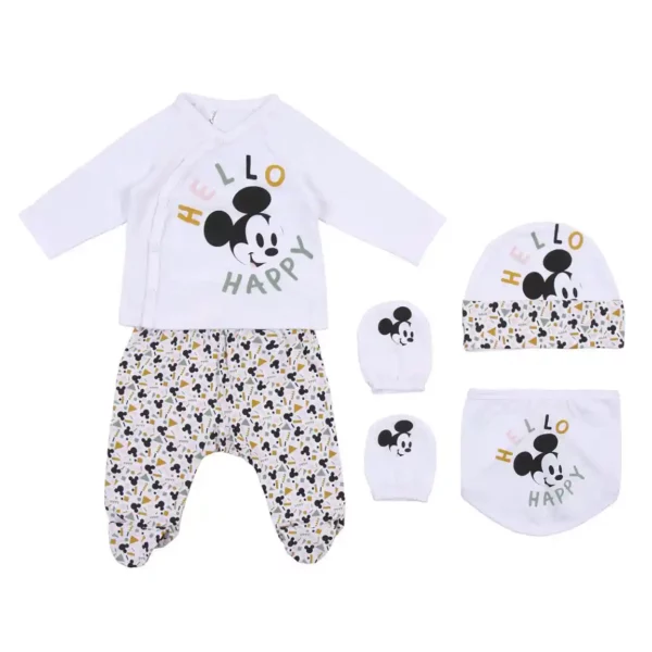 Ensemble de vêtements Mickey Mouse 4 pièces Blanc (1 mois). SUPERDISCOUNT FRANCE