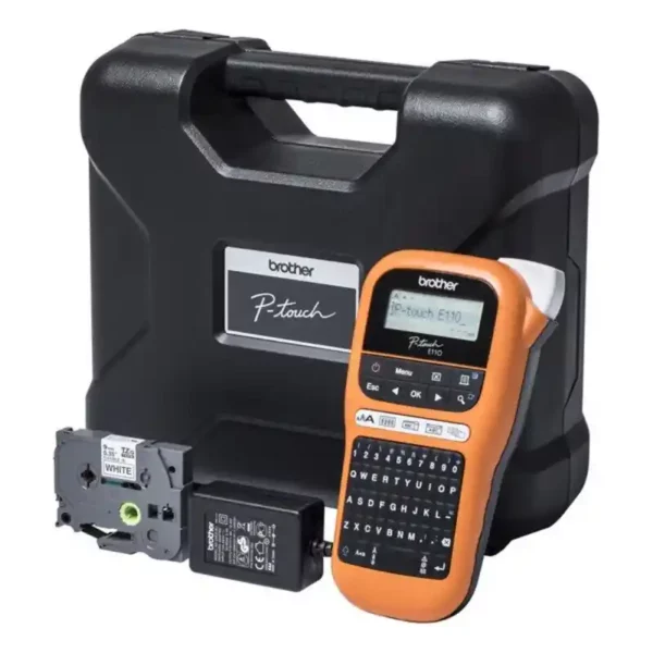 Étiqueteuse électrique portable Brother PT-E110VP LCD Orange. SUPERDISCOUNT FRANCE