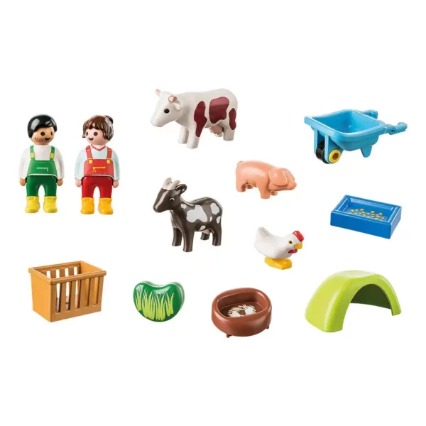 Playset Playmobil 1.2.3 Fun in the Farm 71158 12 pièces. SUPERDISCOUNT FRANCE